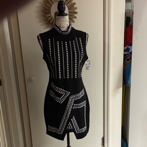 Love J Black Studded Mini Dress